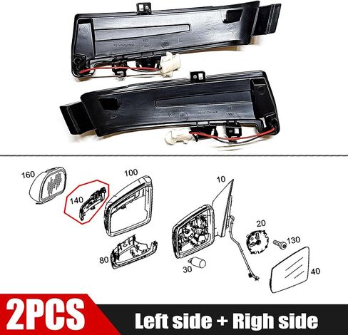 2pcs انعطاف ضوء الإشارة لـ 09-16 Mercedes-Benz E Class W212 W207 FIT E200 E220 E230 E240 E270 E280 E300 E320 E400 E500 E63 2009 2010 2012 2013 2015 2015 2015 MIRROR Switchback Dynamic White White in Kuwait