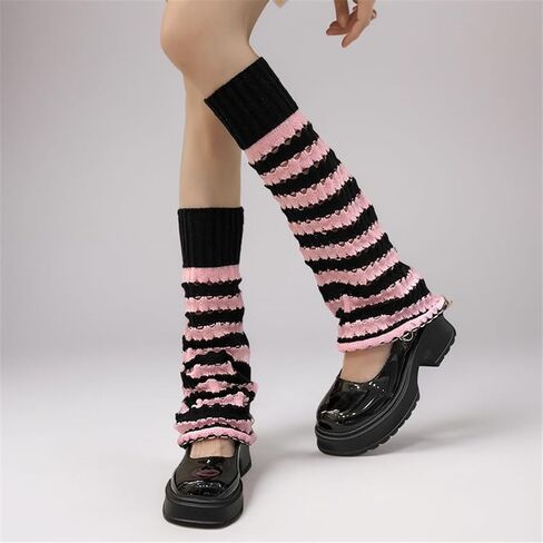 Goth Alt Leg Warmers for Women Y2k Gothic Long Punk Knit Japanese Fashion Steampunk Grunge Emo Hippie Knitted Warm in Saudi Arabia