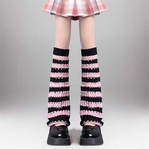 Goth Alt Leg Warmers for Women Y2k Gothic Long Punk Knit Japanese Fashion Steampunk Grunge Emo Hippie Knitted Warm in Saudi Arabia