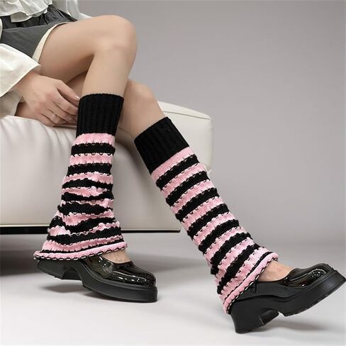Goth Alt Leg Warmers for Women Y2k Gothic Long Punk Knit Japanese Fashion Steampunk Grunge Emo Hippie Knitted Warm in Saudi Arabia