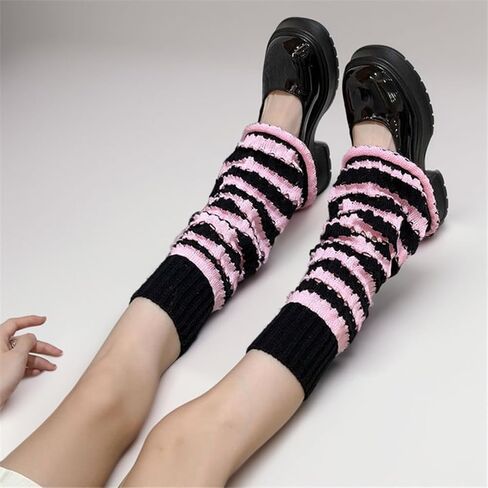 Goth Alt Leg Warmers for Women Y2k Gothic Long Punk Knit Japanese Fashion Steampunk Grunge Emo Hippie Knitted Warm in Saudi Arabia