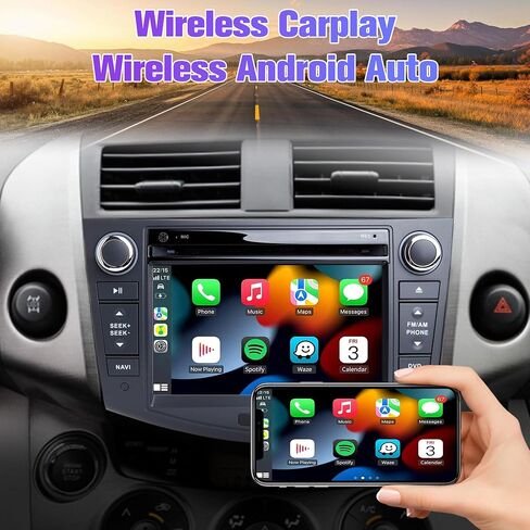 ملاحة GPS للوسائط المتعددة للسيارة Toyota RAV4 2006-2012 Double Din Android 12 راديو تلقائي ستيريو CarPlay يدعم فيديو 4K (راديو) (مشغل DVD، 7 بوصة، ثماني النواة 4 جيجابايت رام 64 جيجابايت روم) in Saudi Arabia