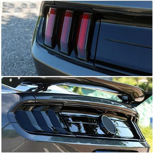 6pcs Rear Side Black Carbon Fiber Grain Light Trim Cover Lamp Tail Guard for Ford for Mustang 2018-2023 901-42919 in Saudi Arabia