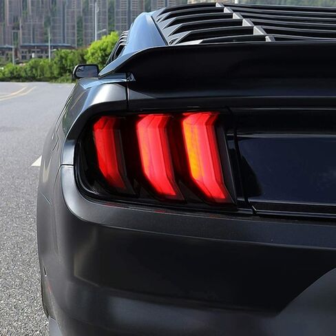 6pcs Rear Side Black Carbon Fiber Grain Light Trim Cover Lamp Tail Guard for Ford for Mustang 2018-2023 901-42919 in Saudi Arabia
