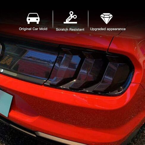 6pcs Rear Side Black Carbon Fiber Grain Light Trim Cover Lamp Tail Guard for Ford for Mustang 2018-2023 901-42919 in Saudi Arabia