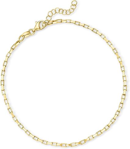 Pure Collection by Ross-Simons Italian 18kt Gold Vermeil Box-Chain Anklet. 9 inches in Saudi Arabia