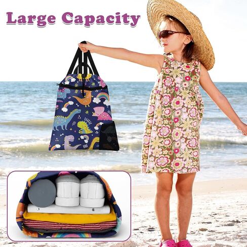 Blue Shark Drawstring Backpack, 15" x 17" Waterproof Swim Bag for Beach Swimming Pool, Lightweight Foldable Gym Bag with Water Bottle Holder for Sports Travel in Saudi Arabia