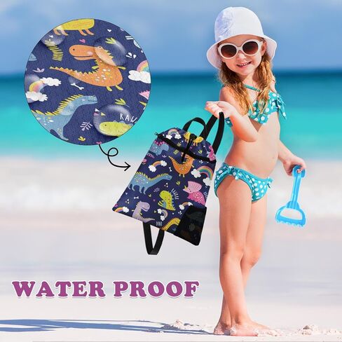 Blue Shark Drawstring Backpack, 15" x 17" Waterproof Swim Bag for Beach Swimming Pool, Lightweight Foldable Gym Bag with Water Bottle Holder for Sports Travel in Saudi Arabia