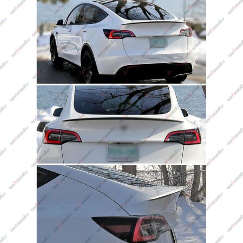 Rear Spoiler Compatible with 2020-2024 Tesla Model Y, P Style Duckbill Trunk Exterior High Kick Tail Deck Lid Splitter Wing Lip 2020 2021 2022 2023 2024 (Glossy Black) in Saudi Arabia