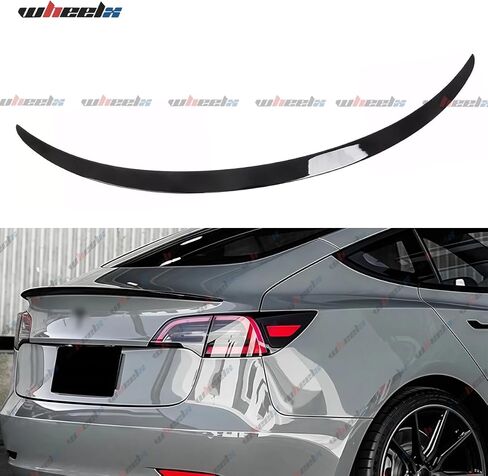 Rear Spoiler Compatible with 2020-2024 Tesla Model Y, P Style Duckbill Trunk Exterior High Kick Tail Deck Lid Splitter Wing Lip 2020 2021 2022 2023 2024 (Glossy Black) in Saudi Arabia