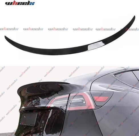 Rear Spoiler Compatible with 2020-2024 Tesla Model Y, P Style Duckbill Trunk Exterior High Kick Tail Deck Lid Splitter Wing Lip 2020 2021 2022 2023 2024 (Glossy Black) in Saudi Arabia
