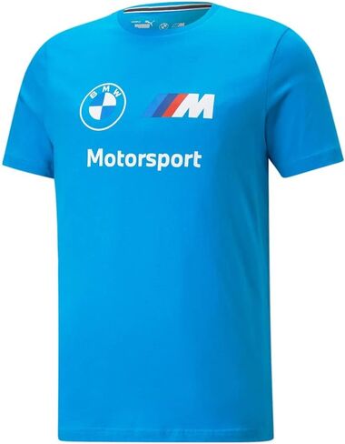 PUMA Mens BMW MMS Ess Logo Crew Neck Short Sleeve Casual Tops Casual - Blue in Saudi Arabia