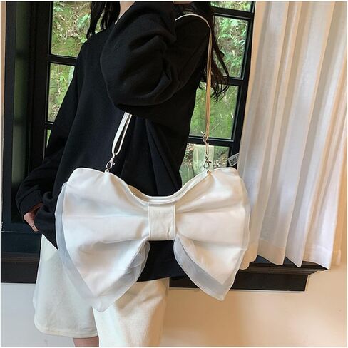 Kawaii Bow-shaped Crossbody Bag Bow Shoulder Bag for Women Cute Bowknot Purse Handbag Aesthetic Y2k Accessories in Saudi Arabia