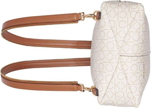 Calvin Klein Women's Myra Backpack for Women – Vegan Leather Convertible Sling Backpack, 2 Pockets, Cherub White/Black, One Size in Saudi Arabia