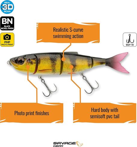 Savage Gear 4Play Pro Fishing Bait, 1 1/4 oz, Golden Shiner, Realistic Contours, Colors & Movement, Durable Construction, Rigged with SG ST36 Trebles, PHP Colors in Saudi Arabia