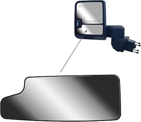 Driver Side Towing Mirror Glass for 2019-2024 Chevrolet Silverado & GMC Sierra 1500/2500/3500 HD | Convex Lower Replacement Glass with Anti-UV Coating | OEM Fit DL3Z-17K707-A in Kuwait