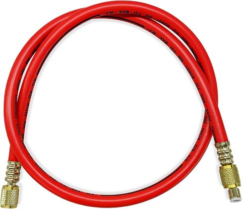 Refrigerant Charging Hose, 1/4 SAE Thread 2.95 Ft Length 600PSI Tube HVAC Vacuum Hose, R134A R410A R22 Charging Tube for Car Home Air Conditioner Refrigeration Maintenance (Yellow) in Saudi Arabia