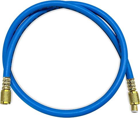 Refrigerant Charging Hose, 1/4 SAE Thread 2.95 Ft Length 600PSI Tube HVAC Vacuum Hose, R134A R410A R22 Charging Tube for Car Home Air Conditioner Refrigeration Maintenance (Yellow) in Saudi Arabia