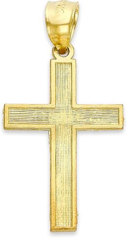 Solid Gold Cross Pendant in 10k or 14k, Religious Jewelry for Baptism in Saudi Arabia