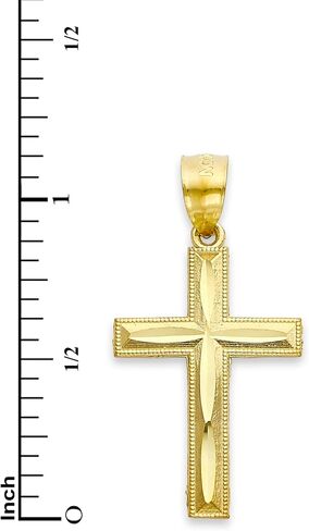 Solid Gold Cross Pendant in 10k or 14k, Religious Jewelry for Baptism in Saudi Arabia