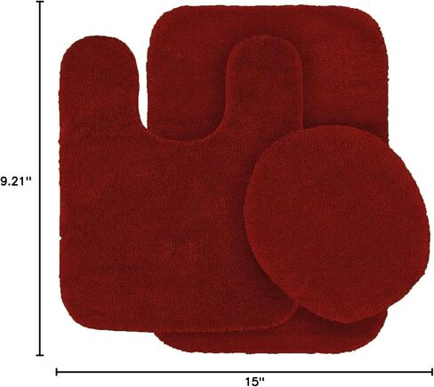 Mk Home LLC Collection 3 Piece Bathroom Rug Set Bath Rug, Contour Mat & Lid Cover Non-Slip with Rubber Backing Solid New (Hunter Green) in Kuwait