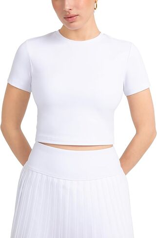 YITTY Active Women's Ultraluxe Essential Crop Tee, Athleisure, 4-Way-Stretch in Saudi Arabia