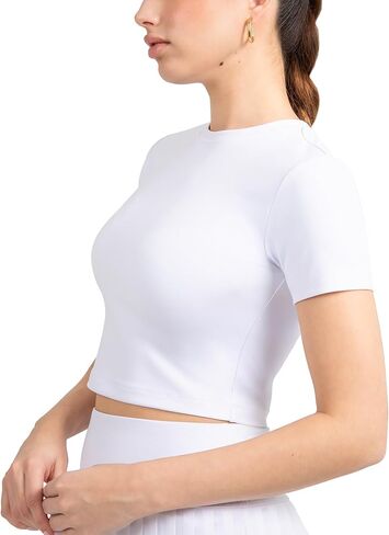 YITTY Active Women's Ultraluxe Essential Crop Tee, Athleisure, 4-Way-Stretch in Saudi Arabia