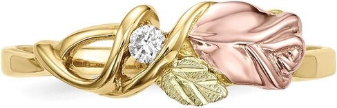 Sonia Jewels Solid 10k Tri-Color Black Hills Gold Diamond Ring (2mm) (1/20ct.) in Saudi Arabia