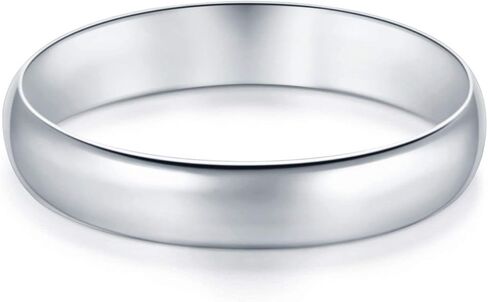 Blue Apple Co. Sterling Silver Wedding Band Ring Round 925 Sterling Silver (4MM) in Saudi Arabia