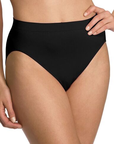 "Bali Women's Set of 6 Comfort Revolution Microfiber Seamless Hi Cut Panty 8/9, Black" in Saudi Arabia