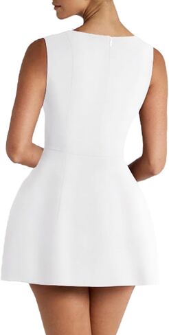 Women's A-Line Mini Dress Sleeveless Square Neck Graduation Party Short Dress in Saudi Arabia