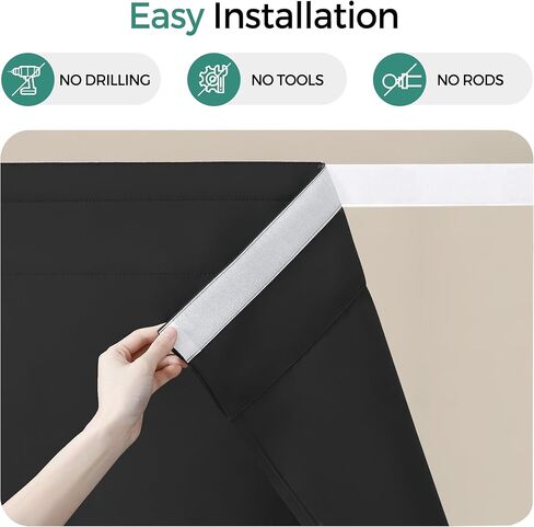 Portable Blackout Curtain, No Drill Window Curtain Panels, Easy Install Blackout Window Cover, Bathroom Curtains, Light Blocking Curtains (Gray, 29" W x 30" L(Pack of 2)) in Saudi Arabia