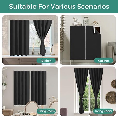 Portable Blackout Curtain, No Drill Window Curtain Panels, Easy Install Blackout Window Cover, Bathroom Curtains, Light Blocking Curtains (Gray, 29" W x 30" L(Pack of 2)) in Saudi Arabia