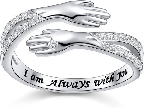 S925 Sterling Silver Hug Ring Rings Rings Rings Farenty's Day Birthday Jewelry for Women in Saudi Arabia