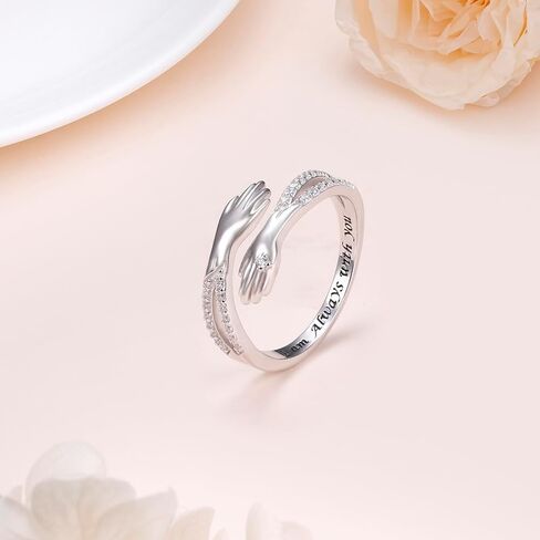 S925 Sterling Silver Hug Ring Rings Rings Rings Farenty's Day Birthday Jewelry for Women in Saudi Arabia