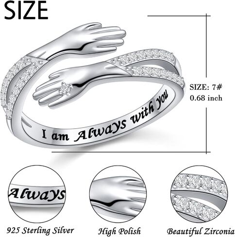 S925 Sterling Silver Hug Ring Rings Rings Rings Farenty's Day Birthday Jewelry for Women in Saudi Arabia
