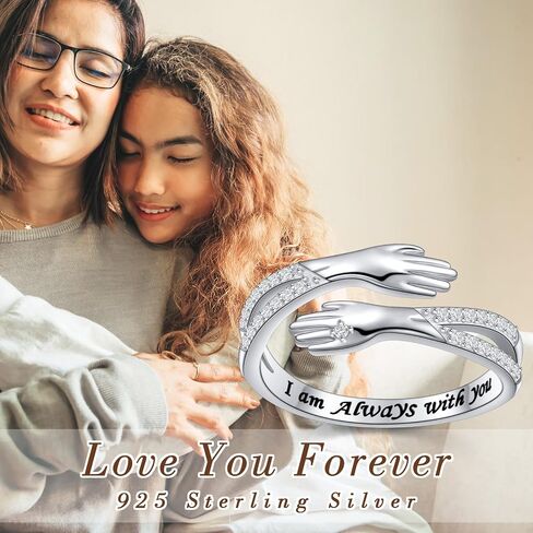 S925 Sterling Silver Hug Ring Rings Rings Rings Farenty's Day Birthday Jewelry for Women in Saudi Arabia