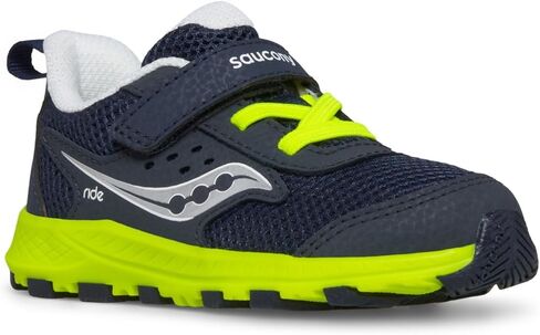 Saucony Ride JR Sneaker, Navy/Citron, 10.5 Wide US Unisex Little_Kid in Saudi Arabia