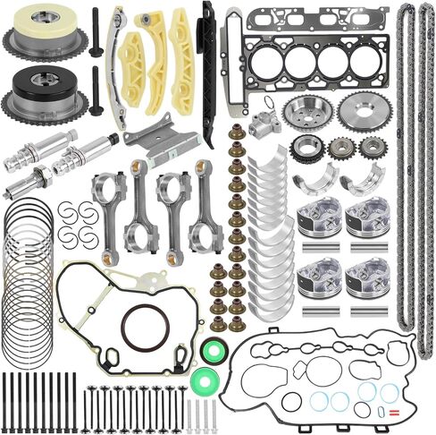 GM 2.4L Engine Rebuild Overhaul Kit w/Timing Chain VVT & Rods Fit for Chevrolet Buick GMC Saturn Pontiac, Replace 12654958 12609858 HS54874HS in Saudi Arabia
