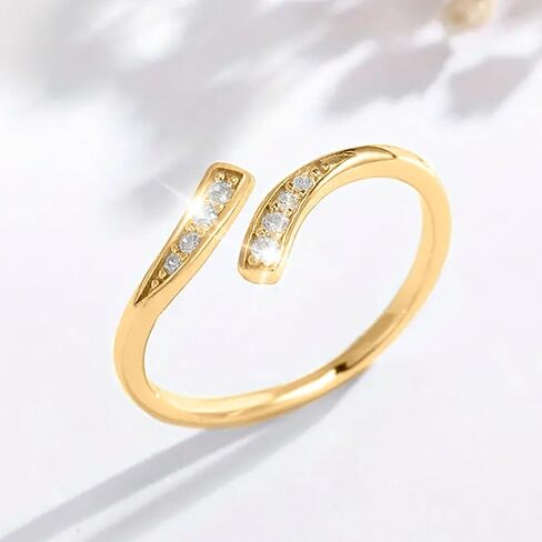 925 Sterling Silver Cubic Zirconia Crossover Eternity Band Rings for Women Adjustable Open Twist Wrap Statement Promise Ring to Daughter Mother Stackable Finger Birthday Wedding Jewelry in Saudi Arabia