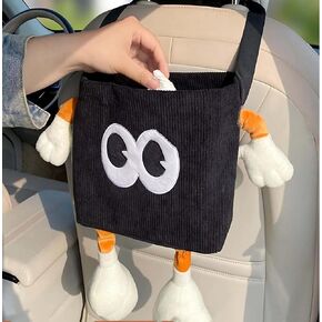2-in-1 Car Trash Can with Tissue Holder, Plush Design, Back Seat Organizer (Brown) in Saudi Arabia