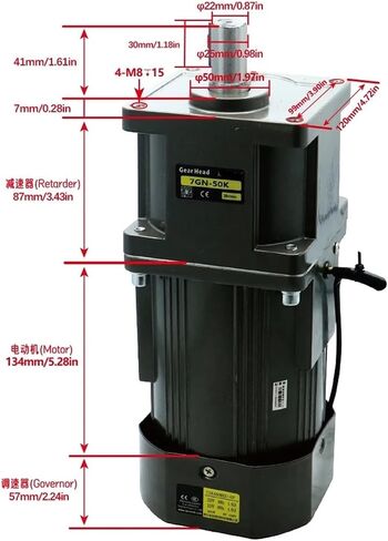 1PC 400W AC 110V 220V 50Hz 60Hz 5 5 إلى 1400 دورة في الدقيقة 120 مم حافة الحافز الدقيقة الحث غير المتزامن مع محرك مخفض غير متزامن مع ارتفاع (110 فولت ، 0-140 دورة في الدقيقة) in Kuwait