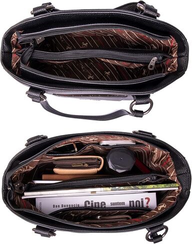 Montana West Western Tooling Tote Bag with Wallet Set for Women Vintage Studded Top Handle Shoulder Handbag in Saudi Arabia