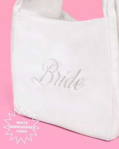 xo, Fetti White Satin Bride Bow Bag | Bachelorette Party Decorations, Bride To Be Purse, Bridal Shower Accessory, Engagement Party Outfit in Saudi Arabia
