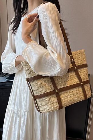 حقيبة Crossbody Straw Crescent For Women 2025 Summer Beach Loved Conder Prest in Kuwait