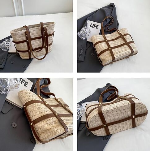 حقيبة Crossbody Straw Crescent For Women 2025 Summer Beach Loved Conder Prest in Kuwait
