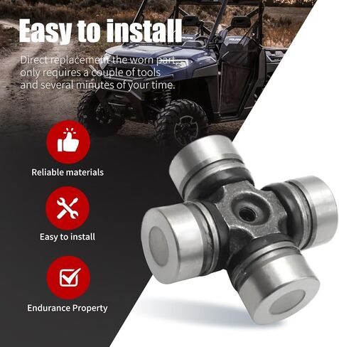 3 Pack 2202015 Front Rear Prop Shaft U-Joint, Replacement for Polaris ATV/UTV Ranger 500 570 800 900 1000 Diesel Crew RZR 800 900 1000 Turbo, Replaces 2203703 in Saudi Arabia