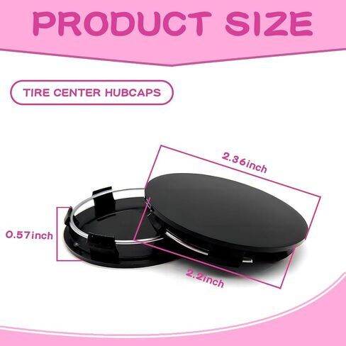 Pack-4 Car Wheel Center Hubcap ، ABS البلاستيك الصلب حافة ثابتة ماء مقاومة للماء غطاء واقي من منحني العجلة ، ملحق الإطارات البديلة ، ملاءمة عالمية لمعظم السيارات (أسود) in Saudi Arabia