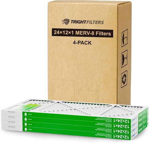 12x24x1 Air Filter 4 Pack, MERV 8 Pleated Dust Defense Air Filters Replacement Air Conditioner HVAC AC Furnace Filter, Durable and Lightweight in Saudi Arabia