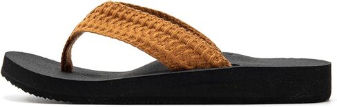 Womens Comfortable Flip Flops with Woven Strap Cushioned Arch Support Sandals Casual Beach Shoes in Kuwait